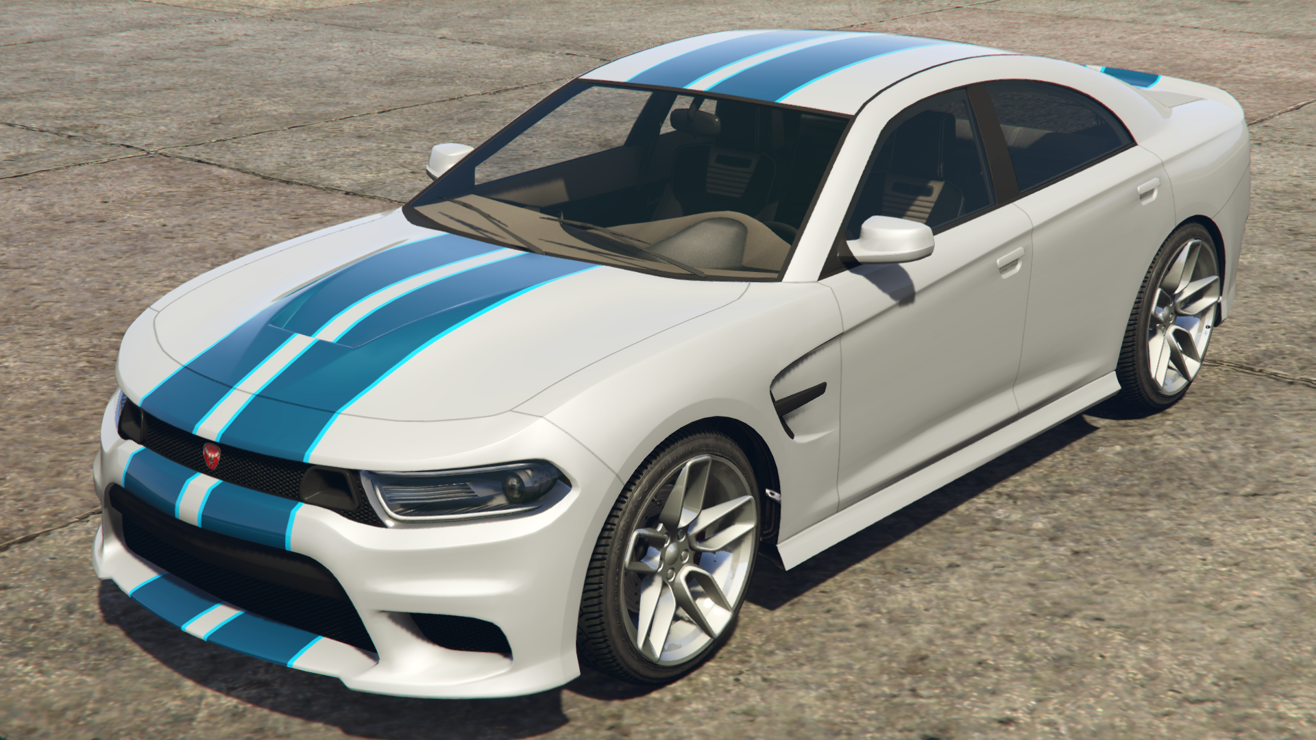 Blue Racing Stripes