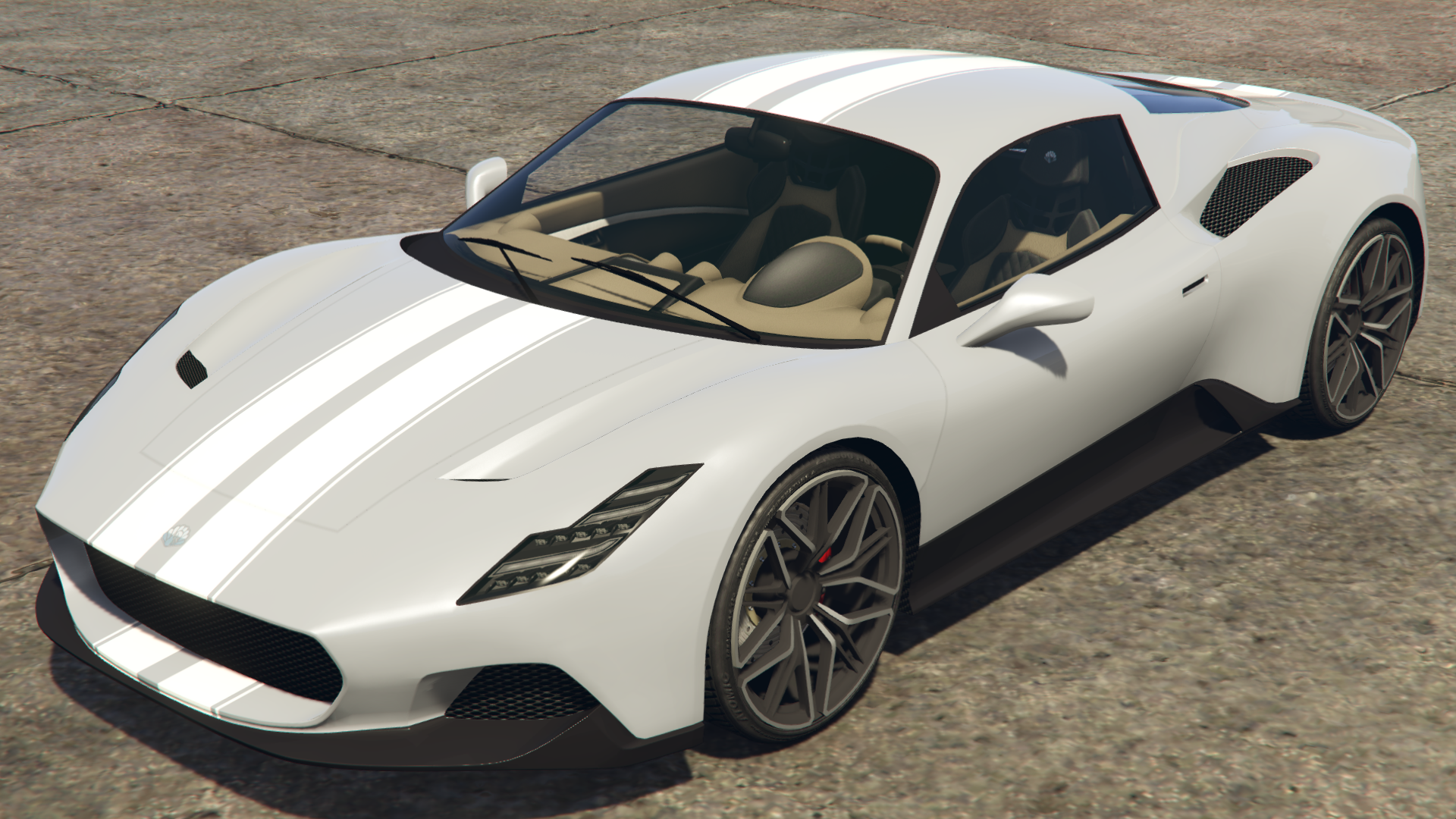 White Double Racing Stripe