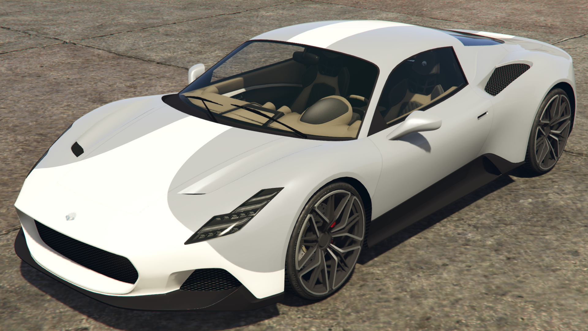 White Wide Racing Stripe