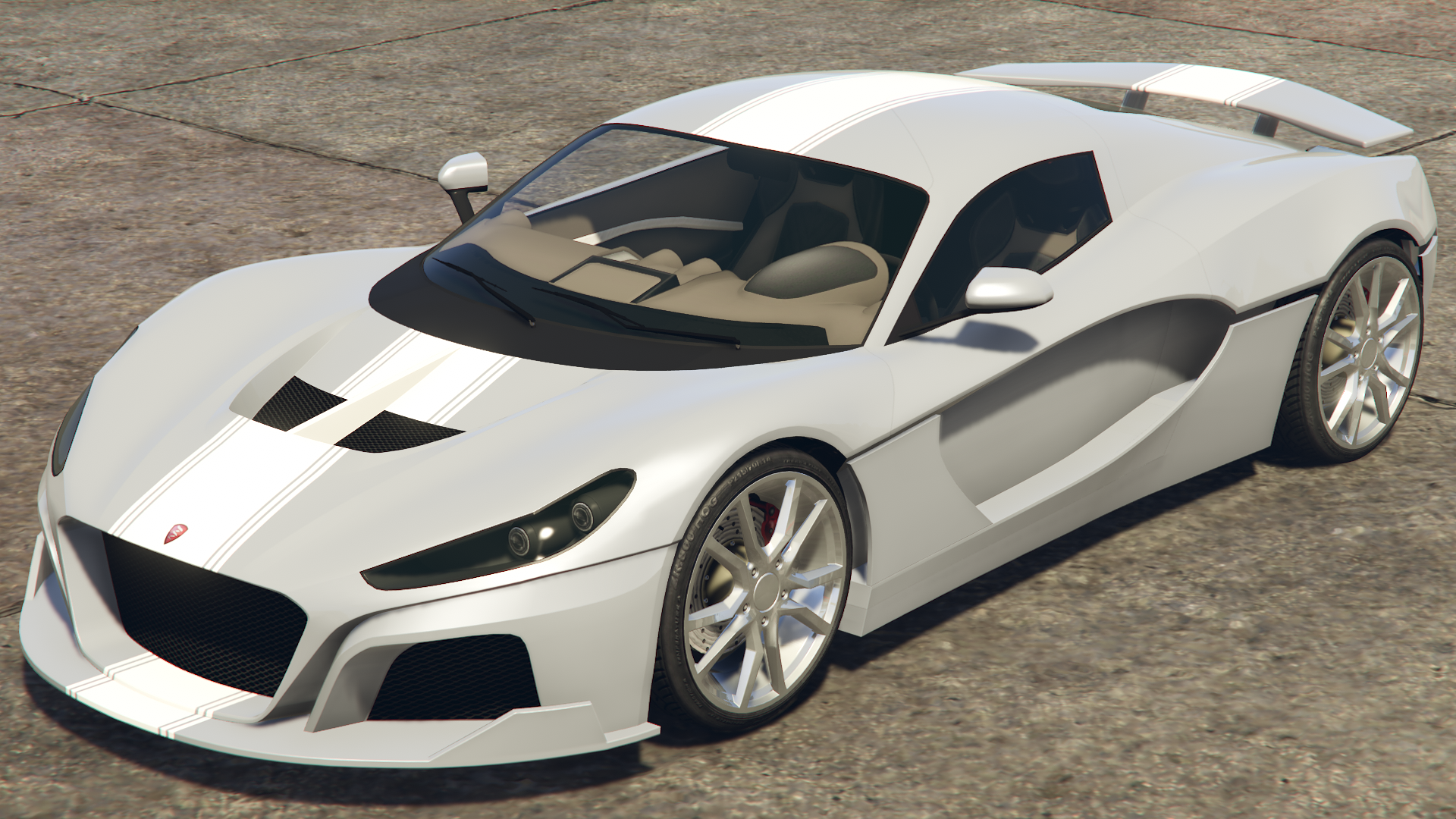 White Thick Racing Stripe