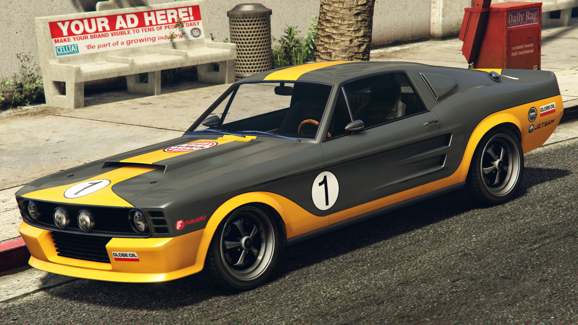 No. "1" Globe OilSponsors:Fukaru,JetsamandRimm Paint.