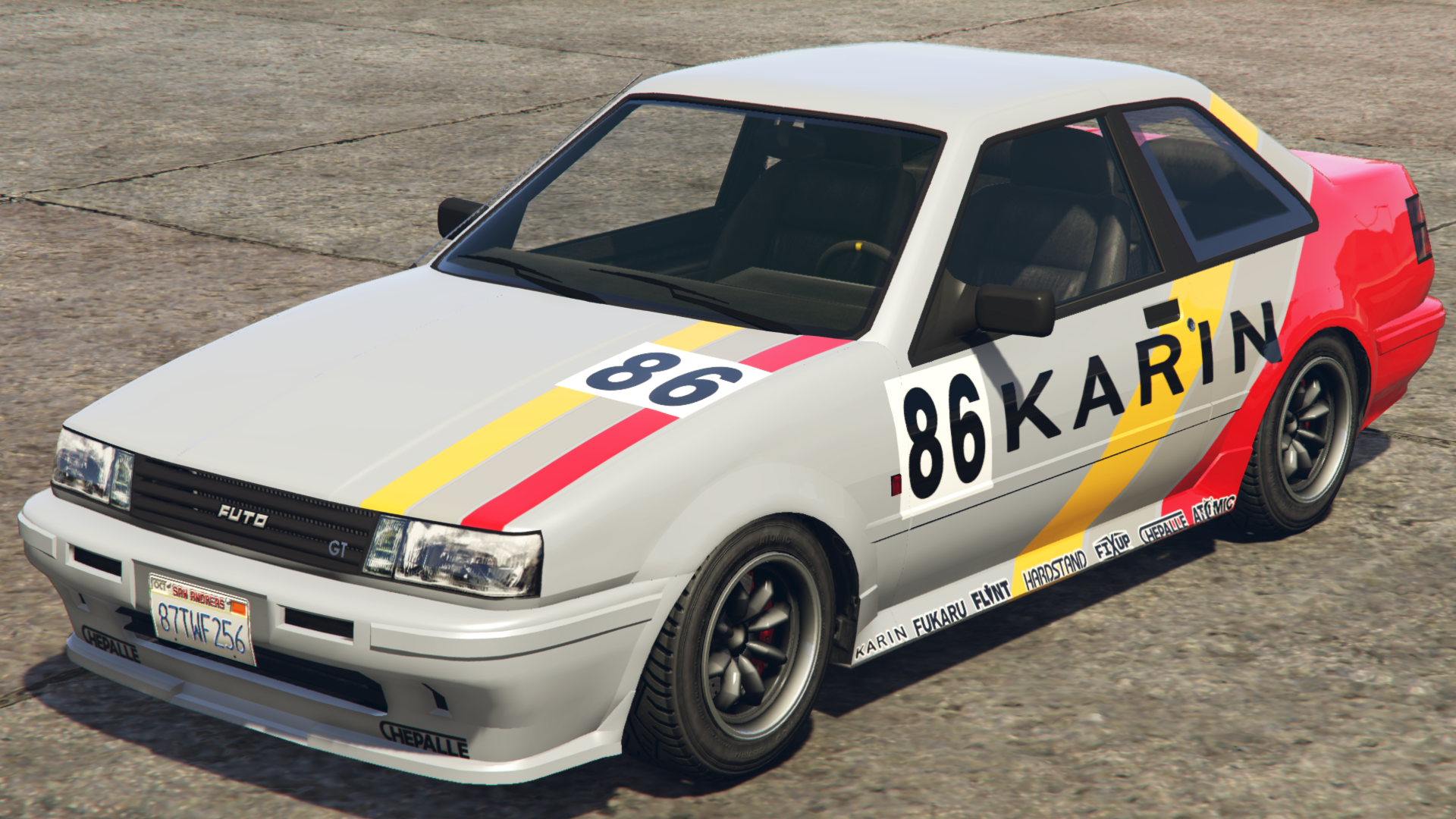 KarinRally TeamSponsors:Atomic,Chepalle,Fixup,Flint Tools,FukaruandHardstand.