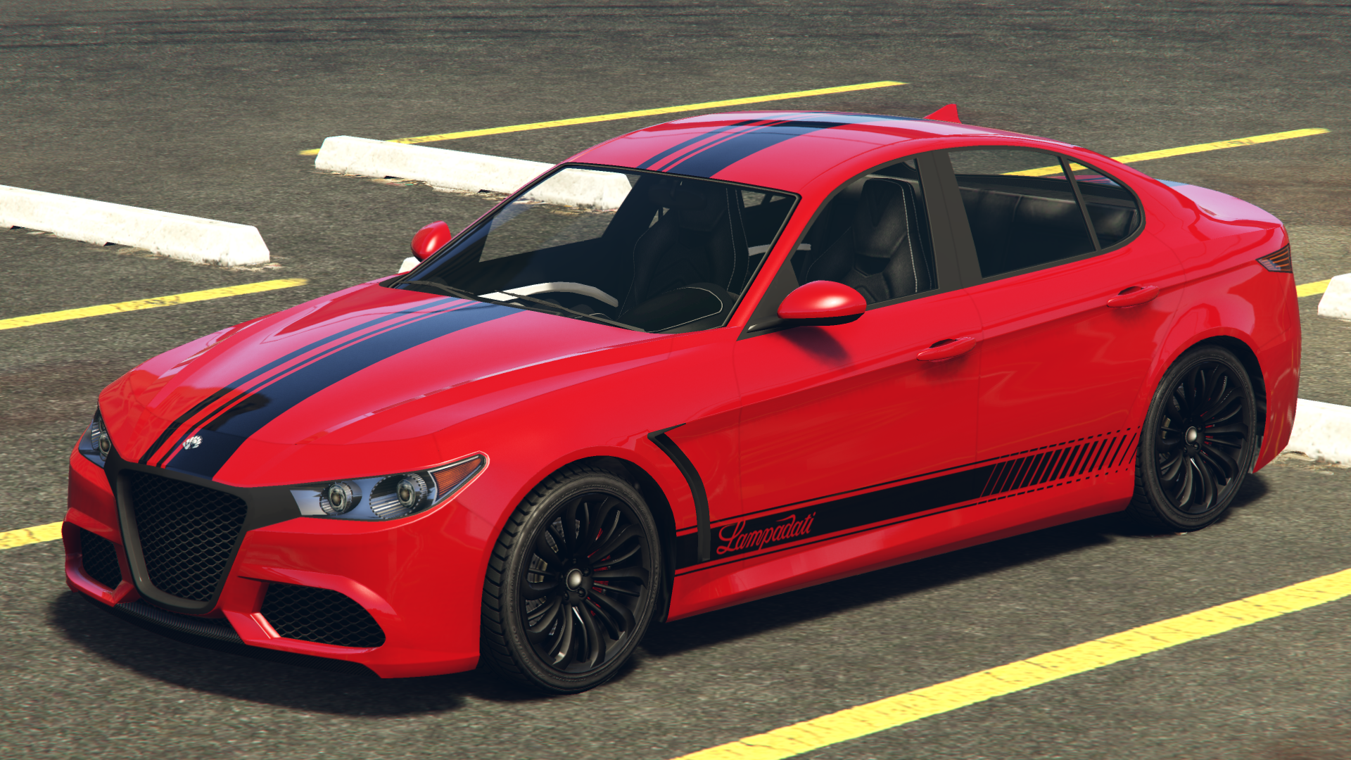 Black Lampadati Race Stripes