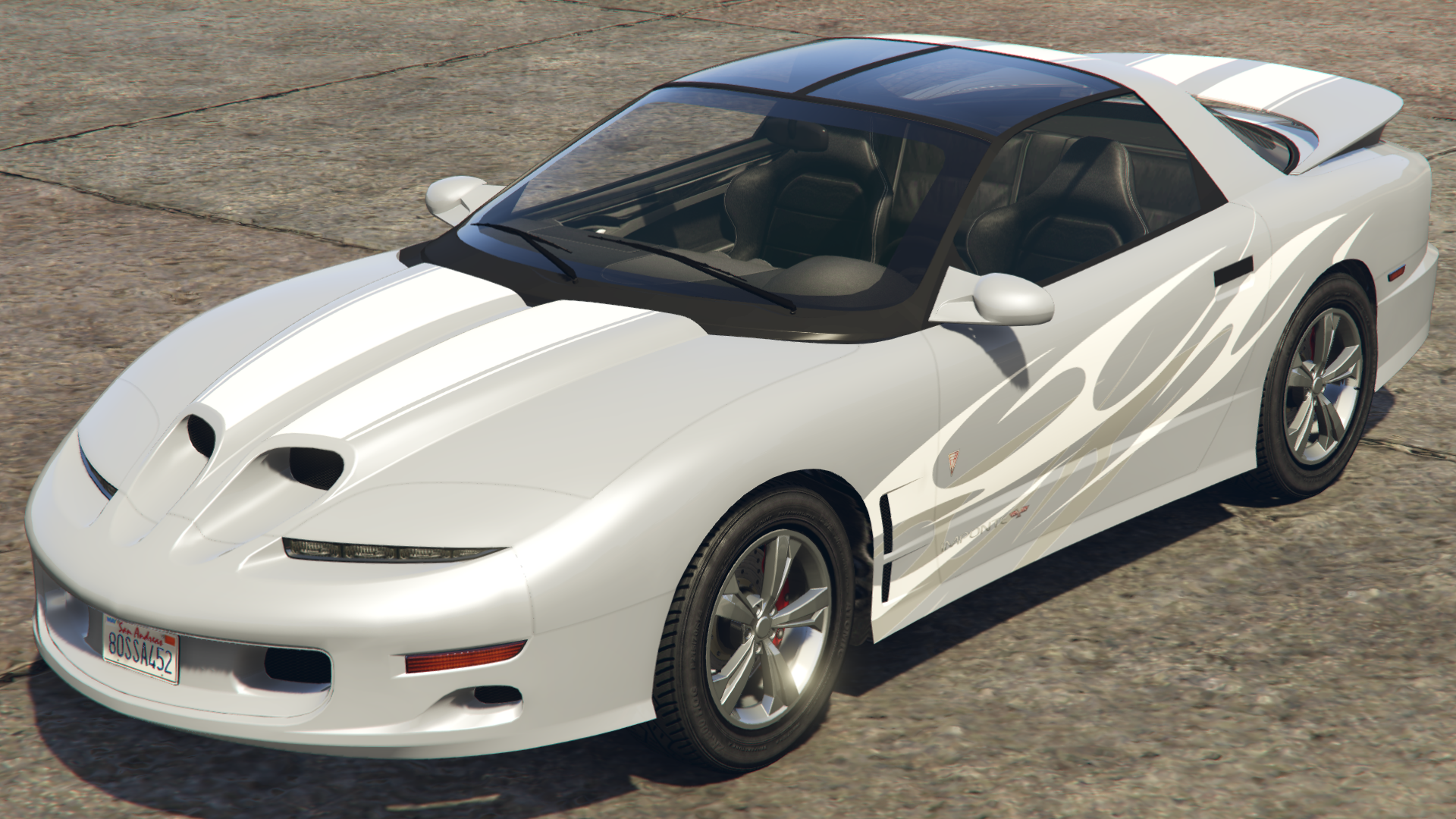 White Tribal Race Stripes