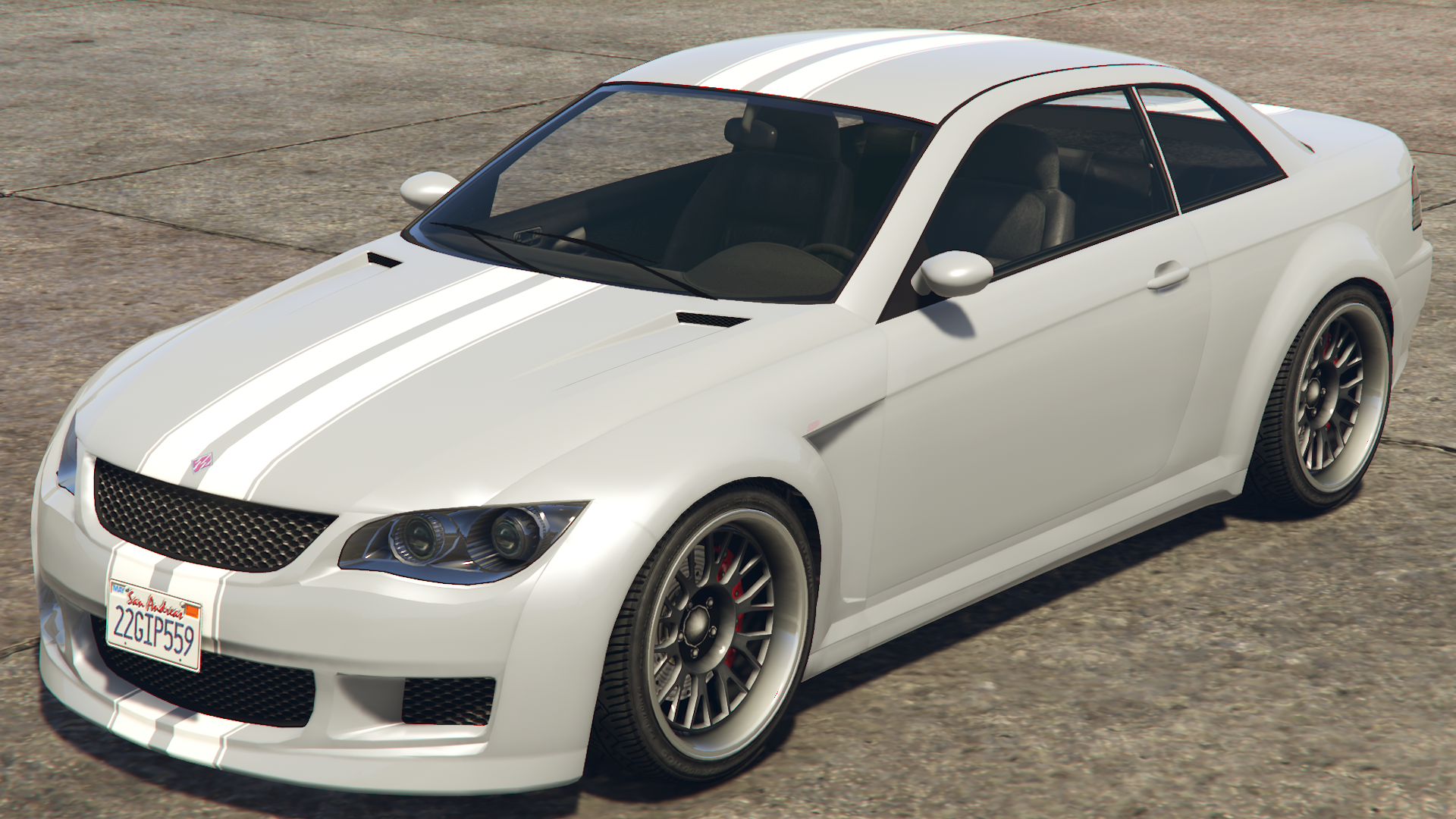 White Double Racing Stripe