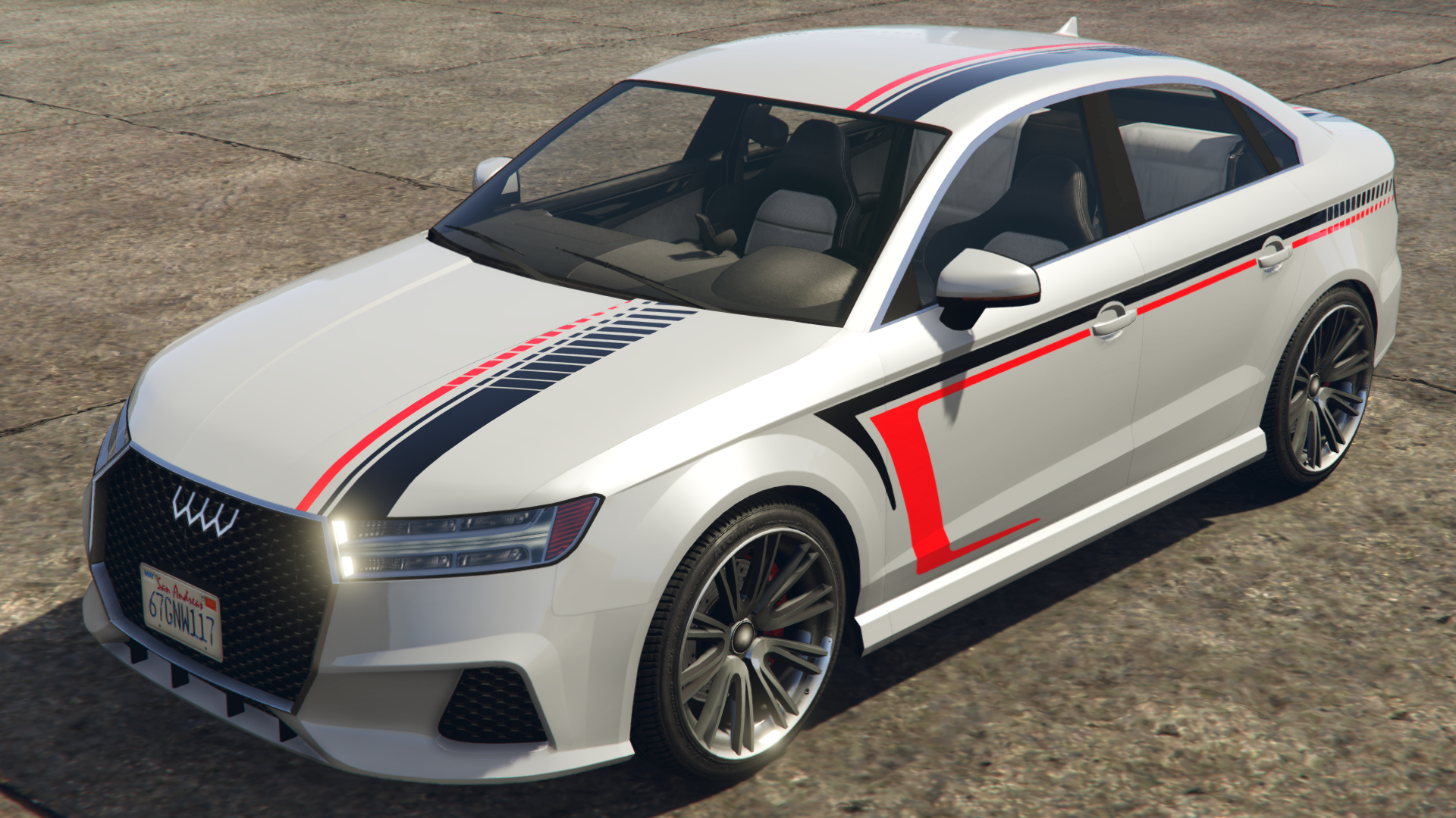 Black & Red Sports Stripes