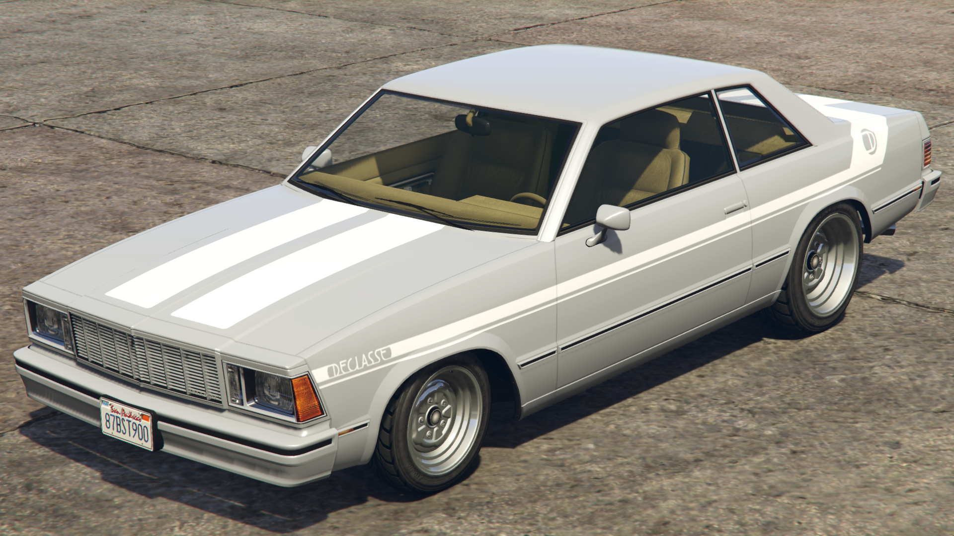 White Declasse Racing Stripes